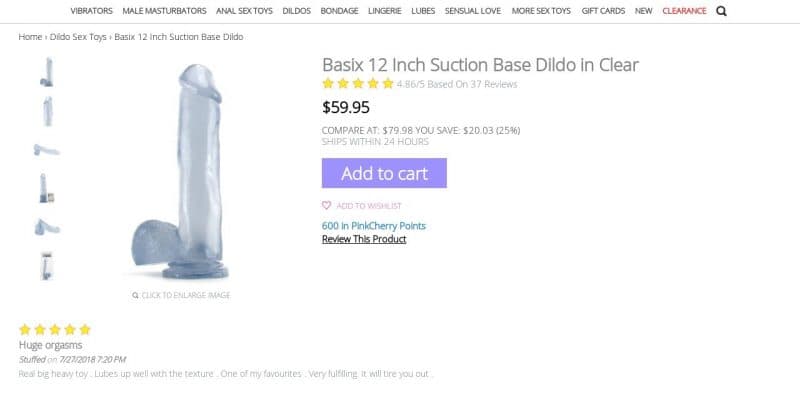 Basix 12 Inch Suction Base Dildo Review EasySex image