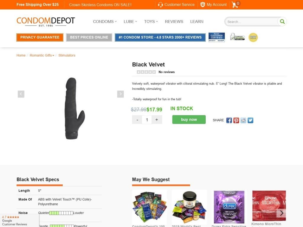 Black Velvet Vibrator Sex Toy Review | EasySex.com Black Velvet Vibrator Sex Toy Review | EasySex.com